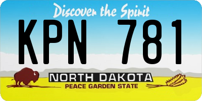 ND license plate KPN781