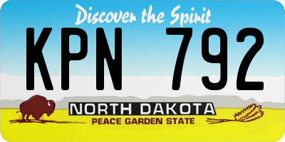 ND license plate KPN792