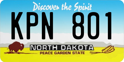 ND license plate KPN801
