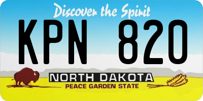 ND license plate KPN820