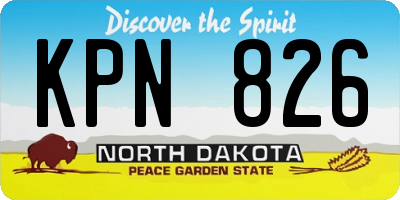 ND license plate KPN826