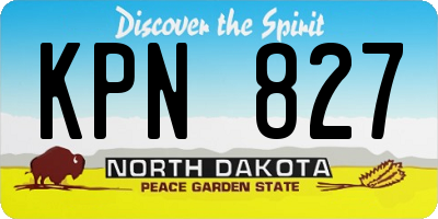 ND license plate KPN827