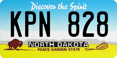 ND license plate KPN828