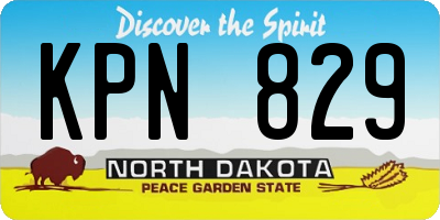 ND license plate KPN829