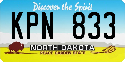 ND license plate KPN833