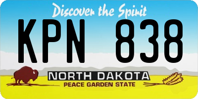 ND license plate KPN838
