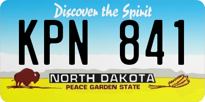 ND license plate KPN841