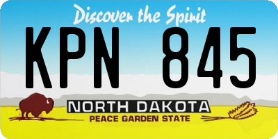 ND license plate KPN845