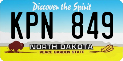 ND license plate KPN849