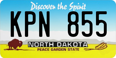 ND license plate KPN855