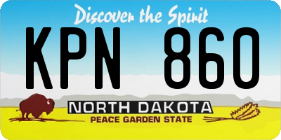 ND license plate KPN860