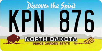 ND license plate KPN876