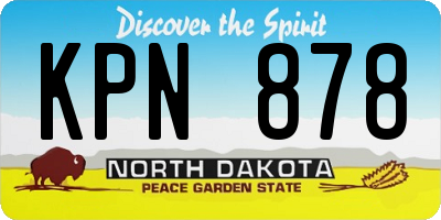 ND license plate KPN878
