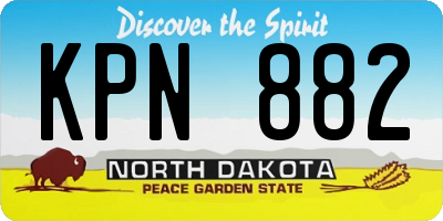 ND license plate KPN882