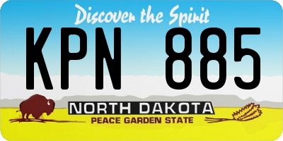 ND license plate KPN885