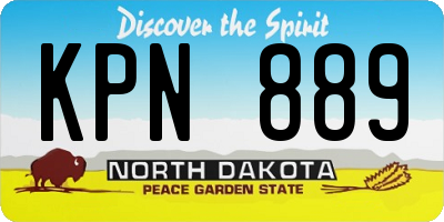 ND license plate KPN889