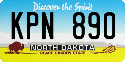 ND license plate KPN890