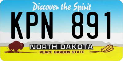 ND license plate KPN891