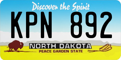 ND license plate KPN892