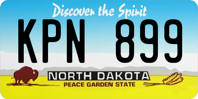 ND license plate KPN899
