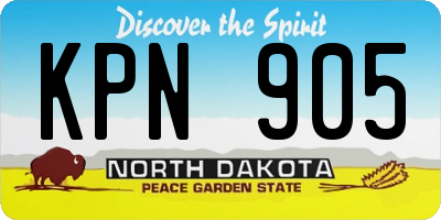 ND license plate KPN905