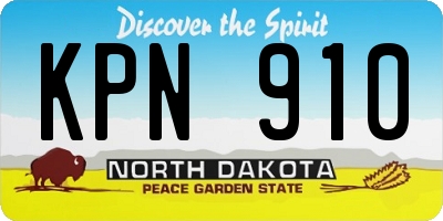 ND license plate KPN910