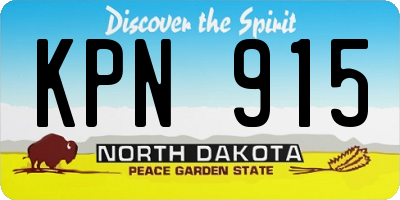 ND license plate KPN915