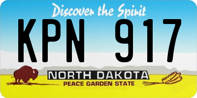 ND license plate KPN917