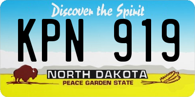 ND license plate KPN919