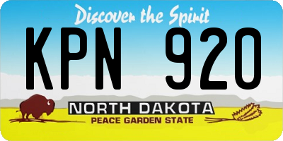 ND license plate KPN920