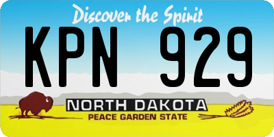 ND license plate KPN929