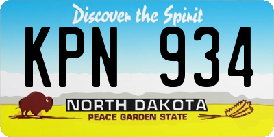 ND license plate KPN934
