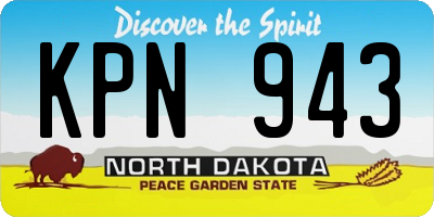 ND license plate KPN943