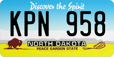 ND license plate KPN958