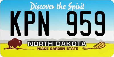 ND license plate KPN959