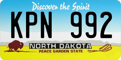 ND license plate KPN992