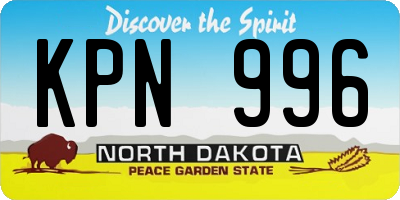 ND license plate KPN996
