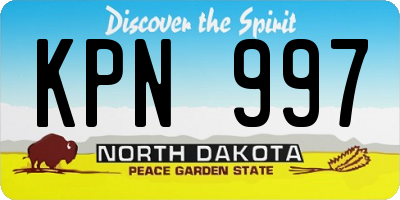 ND license plate KPN997