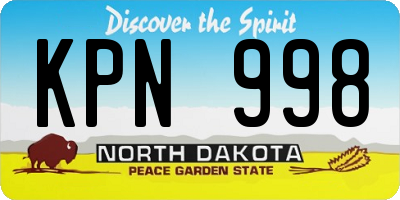 ND license plate KPN998