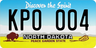 ND license plate KPO004