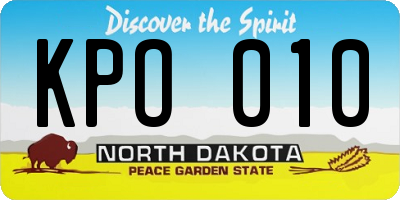 ND license plate KPO010