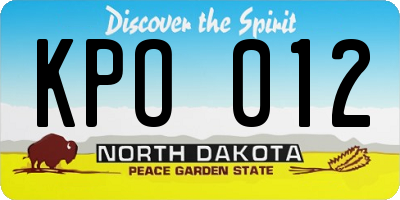 ND license plate KPO012