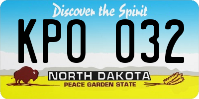 ND license plate KPO032