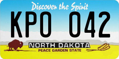 ND license plate KPO042
