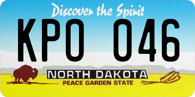 ND license plate KPO046