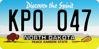 ND license plate KPO047