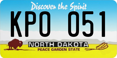 ND license plate KPO051