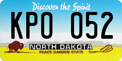 ND license plate KPO052