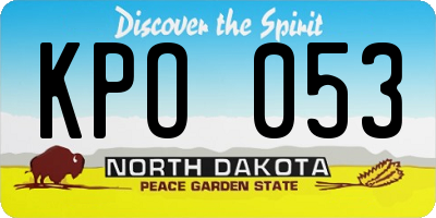 ND license plate KPO053