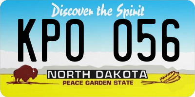 ND license plate KPO056
